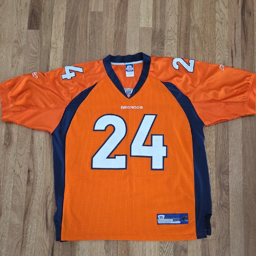 Champ Bailey Reebok Orange Denver Broncos Jersey Sz52